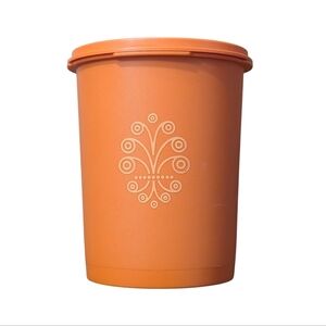 Tupperware Canister Container Orange Vintage 811-4 with Lid Retro VTG